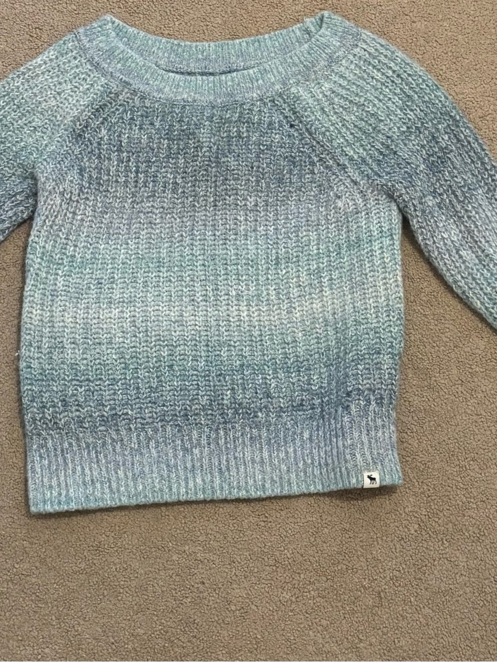 Soft Ombre Blue Crewneck Girl Sweater